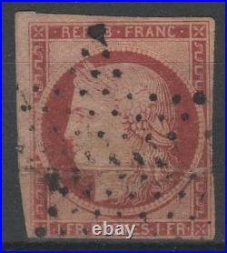 France Stamp Timbre N° 6 B Ceres 1f Carmin Fonce 1849 Oblitere A Voir N829