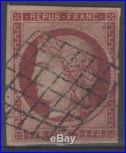 France Stamp Timbre N° 6 Ceres 1f Carmin 1849 Oblitere A Voir N323