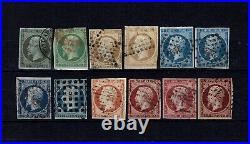 France Stamp Yvert 11-18 Napoleon III Serie 12 Timbres Obliteres A Voir X889