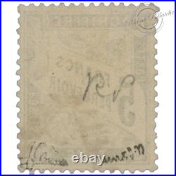 France Taxe N°24 Type Duval 5f. Noir, Timbre Oblitéré Signé Jf Brun-1882 Très Ra