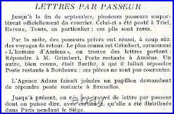 France Tentative d'entrée dans Paris -01/11/1870 Cachet de départ d'Amiens
