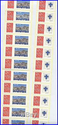 France Timbre 3802a 2 Roulettes Entieres Marianne Lamouche Adhesif Marseille