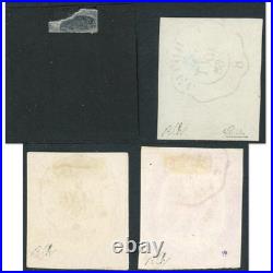 France Timbre Télégraphes N°1 À 4 Oblitérés Année 1868 Signé Brun Cote 1010