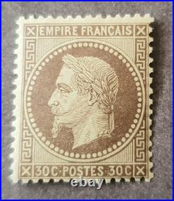 France Y&T 30 NIII Lauré 30c Brun NEUF/MNH Signé Cote 1300