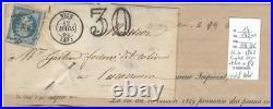 France Yvert 14 Timbre ayant servi + Proces verbal Nice 1862 Certificat