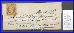 France Yvert 9 10cts Présidence sur lettre de Paris pour Paris 1853 Margé