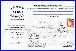 France lettre 1853 n°5 a ceres 40 c orange vif ob tirets pour la Suisse