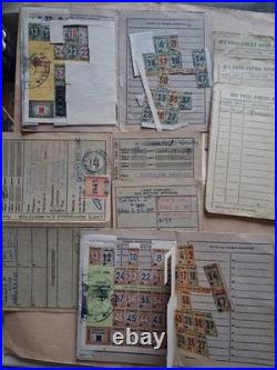 France lot timbres fiscaux oblitérés sur cartes Ravitaillement Des Années 40