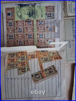 France lot timbres fiscaux oblitérés sur cartes Ravitaillement Des Années 40