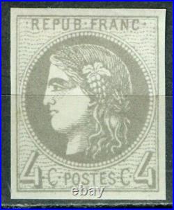 France, timbre N° 41Bd, gris foncé neuf avec gomme, signé Roumet, SUP
