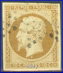 France, timbre N° 9, oblitéré étoile, signé, TB