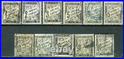 France, timbres taxe N° 10 à 21 (sauf 13) oblitérés, TB