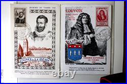 Journée du timbre, 1945 à 1954, neuf, oblitéré, 4FDC et 3 feuilles