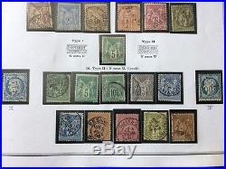 LOT #280 FRANCE collection timbres Ceres + sage n°84 bleu de Prusse + de Cobalt