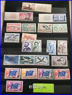 LOT #33 FRANCE collection timbres guerre non dentelés feuilles variétés ++