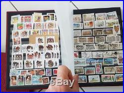 LOT, VRAC de timbres de France dans 5 albums et boite. Commémoratifs, courants