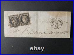 Lettre France paire Ceres 3 obliteration Castres 07 décembre 1849 Pothion