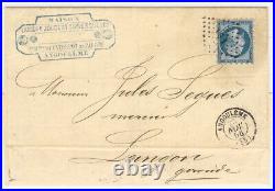 Lettre de 1856 France avec timbre piquage de susse la lettre RARE