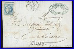 Lettre exceptionnelle avec Cérès Bordeaux pendant début Paris Commune 1871