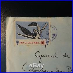 Libération Général De Gaulle Vignette Pour Le Salut Public Lettre Cover