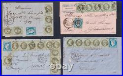 Lot 1160 Lot de 4 lettres Affr. 1871 avec n°25 Napoléon dt signées Scheller