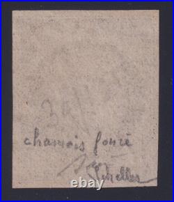 Lot 1168 n°3ba chamois foncé obl. GRILLE SANS FIN SUP R. R. R Signé Scheller