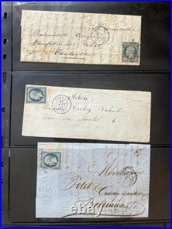 Lot 1197 Lot de lettres Cérès et Napoléon dt 14 bleu s/vert, n°15 coin de feu