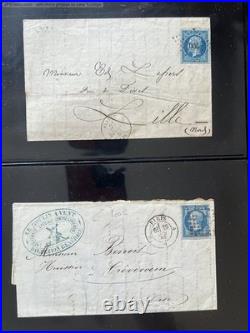 Lot 1197 Lot de lettres Cérès et Napoléon dt 14 bleu s/vert, n°15 coin de feu