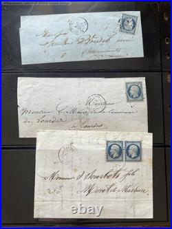 Lot 1197 Lot de lettres Cérès et Napoléon dt 14 bleu s/vert, n°15 coin de feu