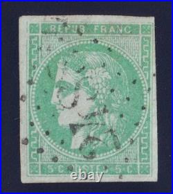 Lot 1258 n°42Bg Cérès Bordeaux 5c VERT ÉMERAUDE CLAIR TB Signé Calves