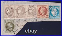 Lot 1711 n°41Bd GRIS FONCÉ bande de 3 + n°25,26,60 rare affr. Signé Scheller