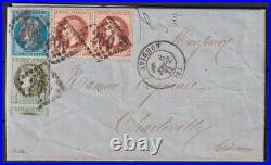 Lot 1717 n°39 + 26 + 37 Affr. 1871 RARE avec Bordeaux GC 260 TB Signée