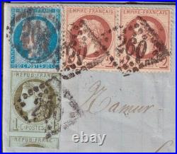 Lot 1717 n°39 + 26 + 37 Affr. 1871 RARE avec Bordeaux GC 260 TB Signée