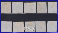 Lot 1744 Lot n°14A/B Napoléon 20c bleu x10 avec BORD DE FEUILLE oblitérés TB