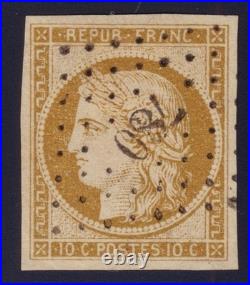 Lot 1782 n°1a Cérès 10c bistre-brun obl. Pc 780 TB Signé x3 / Scheller
