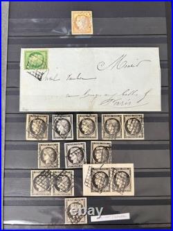 Lot 1806 Collection CLASSIQUES DE FRANCE dt n°1 TB, 2 s/ lettre, 5 en paire, 18
