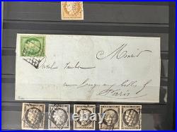Lot 1806 Collection CLASSIQUES DE FRANCE dt n°1 TB, 2 s/ lettre, 5 en paire, 18