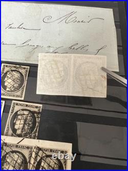 Lot 1806 Collection CLASSIQUES DE FRANCE dt n°1 TB, 2 s/ lettre, 5 en paire, 18