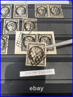 Lot 1806 Collection CLASSIQUES DE FRANCE dt n°1 TB, 2 s/ lettre, 5 en paire, 18
