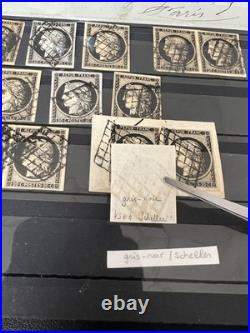 Lot 1806 Collection CLASSIQUES DE FRANCE dt n°1 TB, 2 s/ lettre, 5 en paire, 18