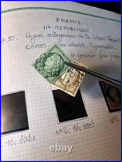 Lot 216 Collection timbres France 1849-1970 dt n°1,2,6,9, dentelé 11, +++
