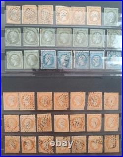 Lot 42 timbres Napoléon III Empire 1c 10c 20c 40c oblitérés XIXe