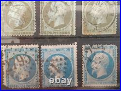 Lot 42 timbres Napoléon III Empire 1c 10c 20c 40c oblitérés XIXe