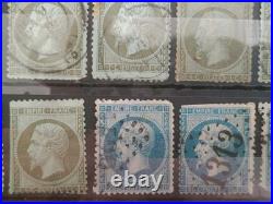 Lot 42 timbres Napoléon III Empire 1c 10c 20c 40c oblitérés XIXe