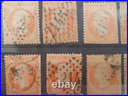 Lot 42 timbres Napoléon III Empire 1c 10c 20c 40c oblitérés XIXe