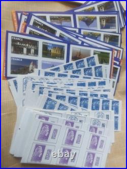 Lot 55 timbres monde NEUFS autocollants à validité permanente 20 g carnets tvp
