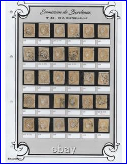Lot De Timbres Oblitere Classiques 10 C N 43 A/b Bistre Jaune