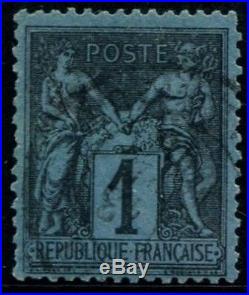 Lot N°808a France N°84 Bleu de Prusse Oblitéré Qualité TB