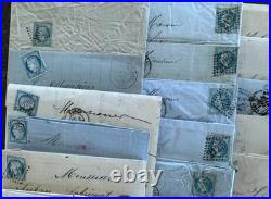 Lot de 90 lettres avec N°29 et N°60 cachets variés