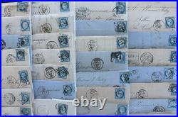 Lot de 90 lettres avec N°29 et N°60 cachets variés